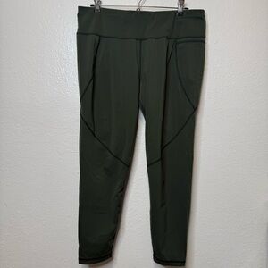 Sweaty Betty Power 7/8 Length Green Leggings Size XL *Flawed*